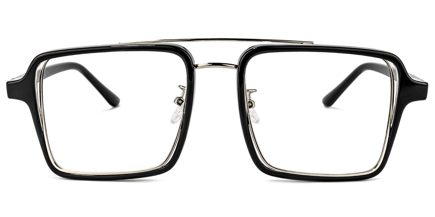 Aviator Black-Silver Glasses | Zeelool Glasses0