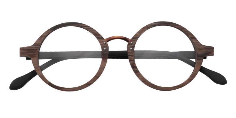 Round Brown Glasses | Zeelool Eyeglasses Online1