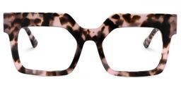 Rosado Rectangle Pink-Tortoise Glasses0