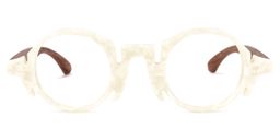 Charlie Round White Glasses0
