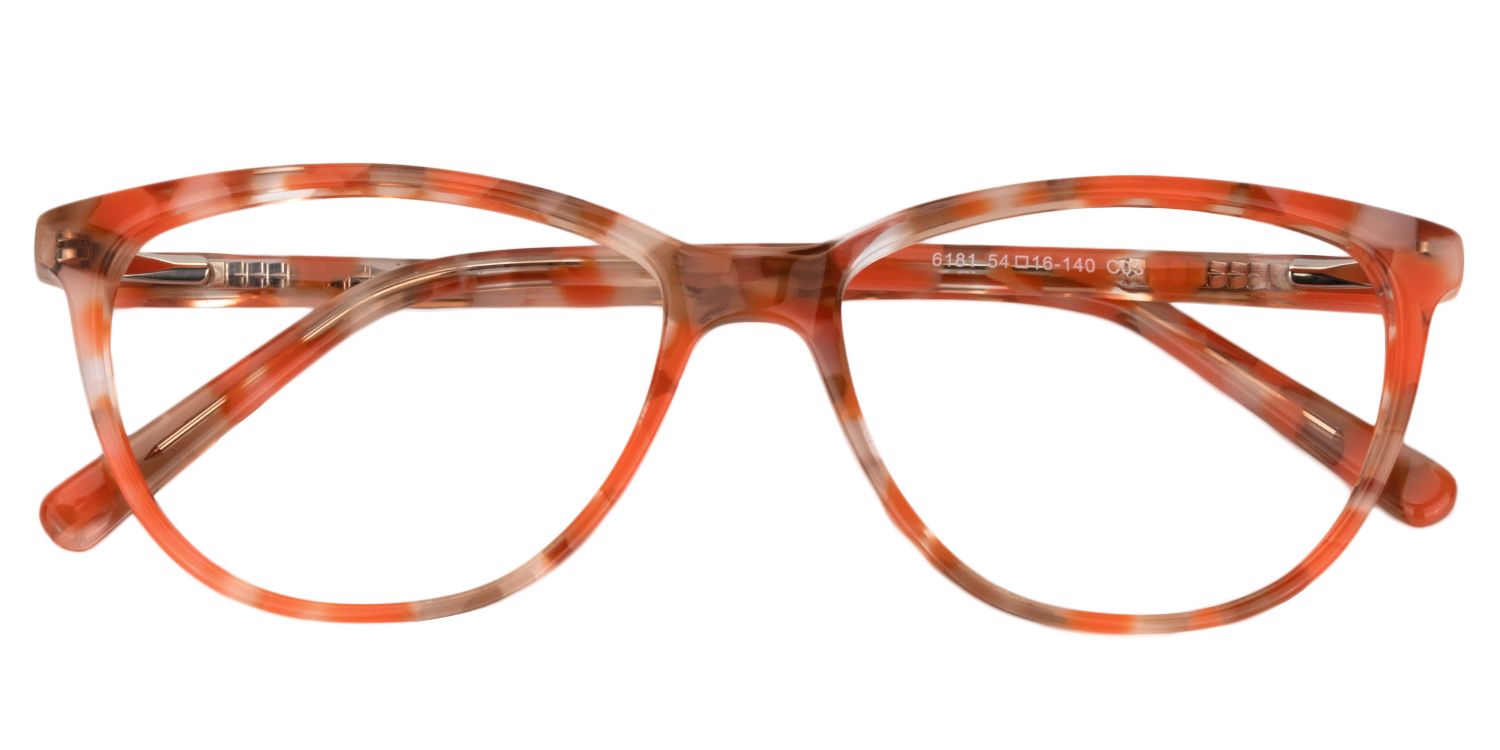 Oval Orange-Pattern Glasses | Zeelool Glasses1