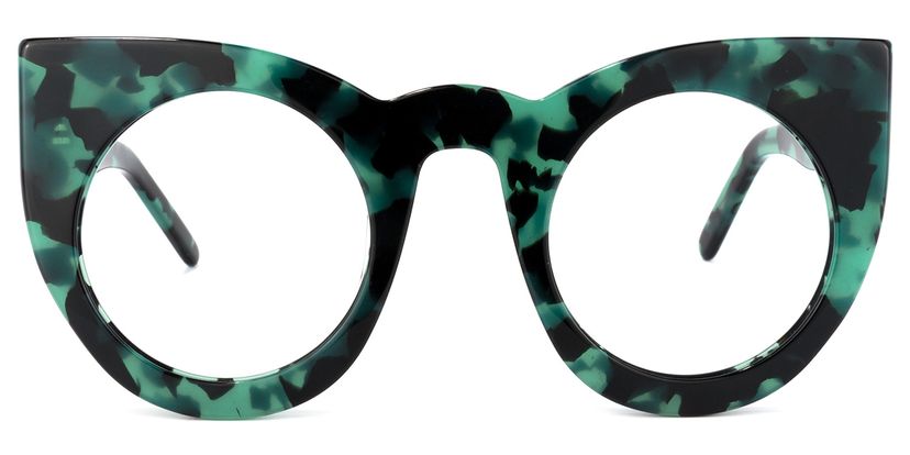 Ophelia Cateye Green-Floral Glasses
