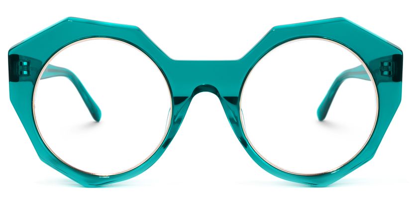 Bogar Geometric Green Glasses
