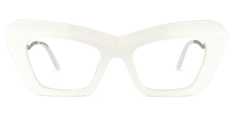 Notes Cateye White Glasses