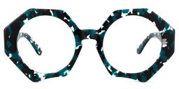 Hugh Geometric Blue-Floral Glasses0