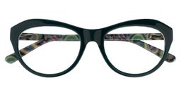 Xela Cat eye Dark Green Glasses1
