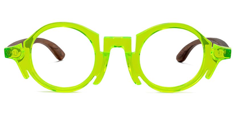 Charlie Round Green Glasses