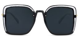 Georgie Square Black Sunglasses0