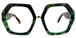 Otero Geometric Dark-Green Glasses0