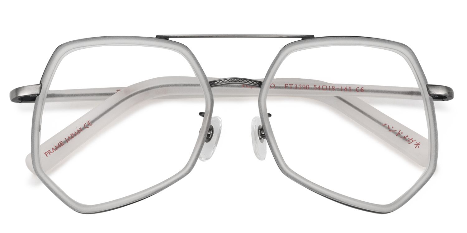 Aviator White Glasses | Zeelool Glasses1