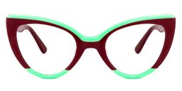 Claudette Cat Eye Burgundy Glasses0