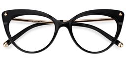 Alivia Cat Eye Black Glasses1