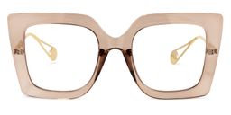 Qatar Square Beige Glasses0