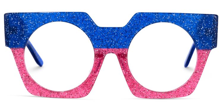 Lambert Geometric Blue Glasses