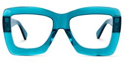 Serenity Square Peacock-Blue Glasses0