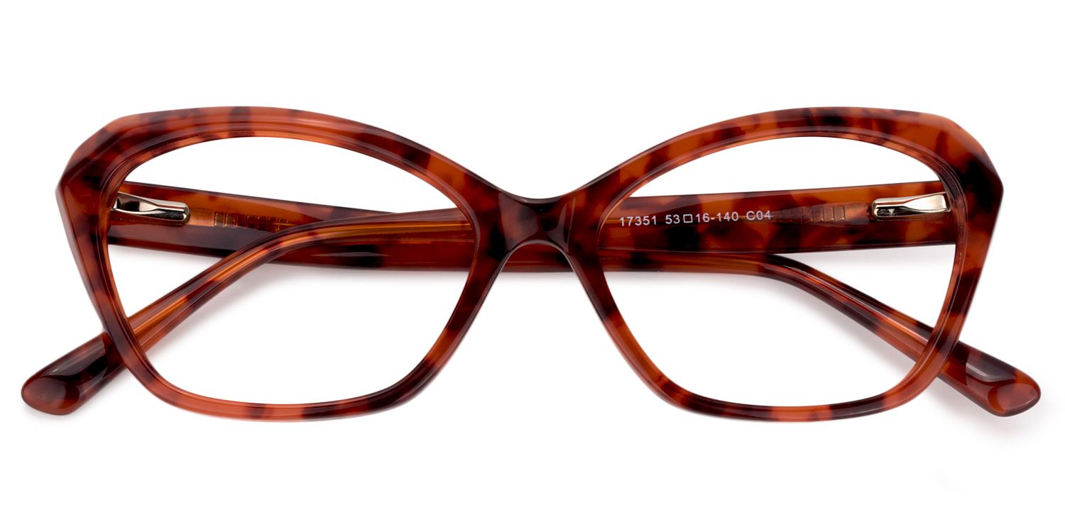 Rectangle Red Floral Glasses | Zeelool Glasses1