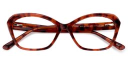 Carlotta Rectangle Red Floral Glasses1