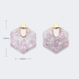 Vintage Geometric Shape Pink Earrings3