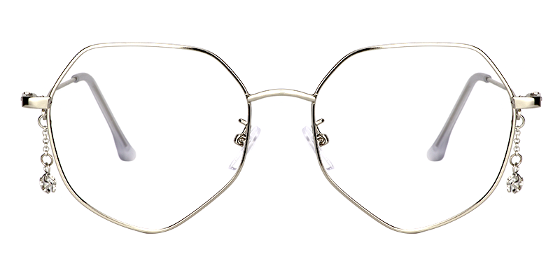 Geometric Silver Glasses | Zeelool Eyewear0
