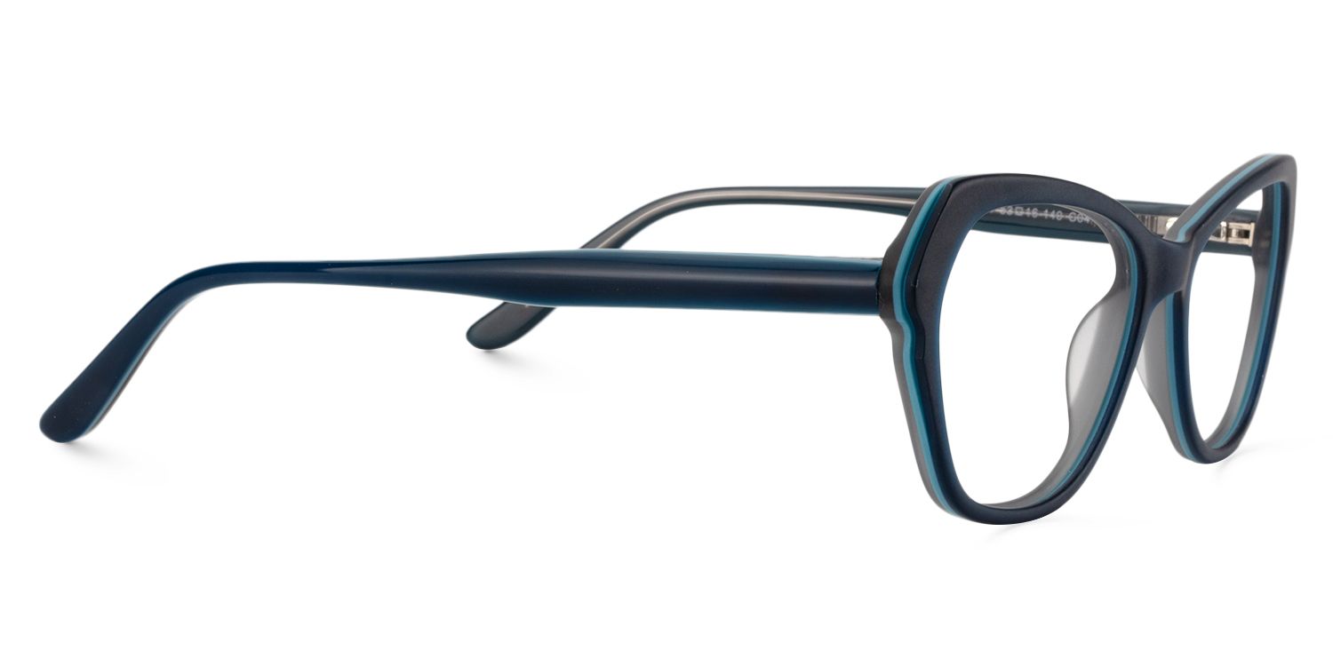 Rectangle Dark Blue Glasses | Zeelool Glasses4