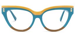 Cascata Cateye Peacock-Blue Glasses0