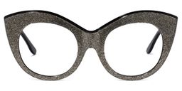 Rosemary Cateye Black-Silver Glasses0