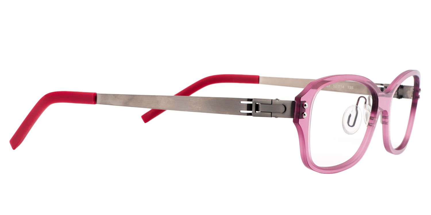 Rectangle Red-Pink Glasses | Zeelool Glasses4