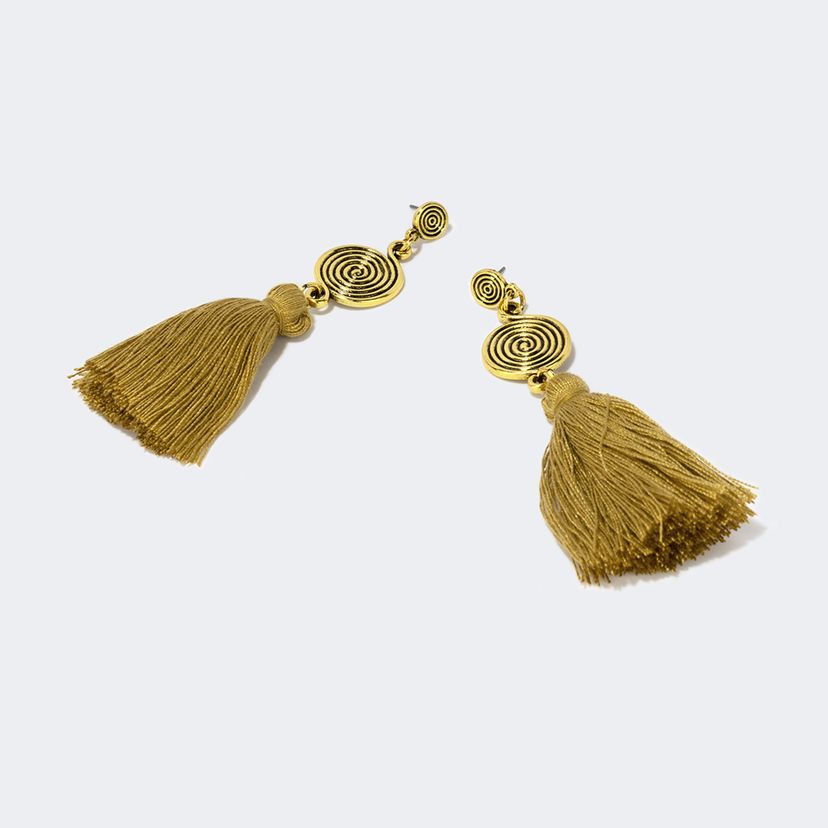 Vogue Bohemian Style Yellow Tassel Earrings