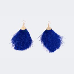 Vogue Bohemian Style Feather Shape Blue Earrings1