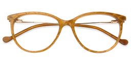Cathy Round Earthy-Yellow Glasses1