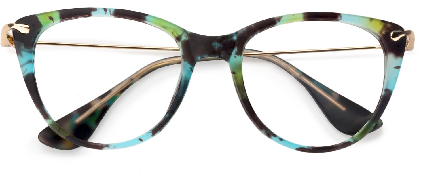 Cat Eye Green-Black Glasses | Zeelool Glasses1