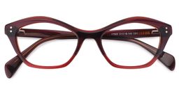 Carter Cat Eye Dark Red Glasses1