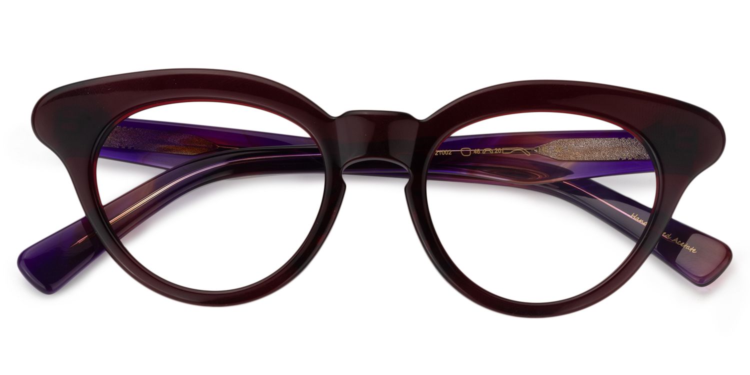 Cat Eye Dark Red Glasses | Zeelool Glasses1