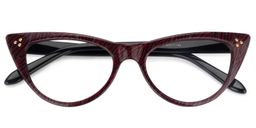 Chana Cat-Eye Dark-Red Glasses1