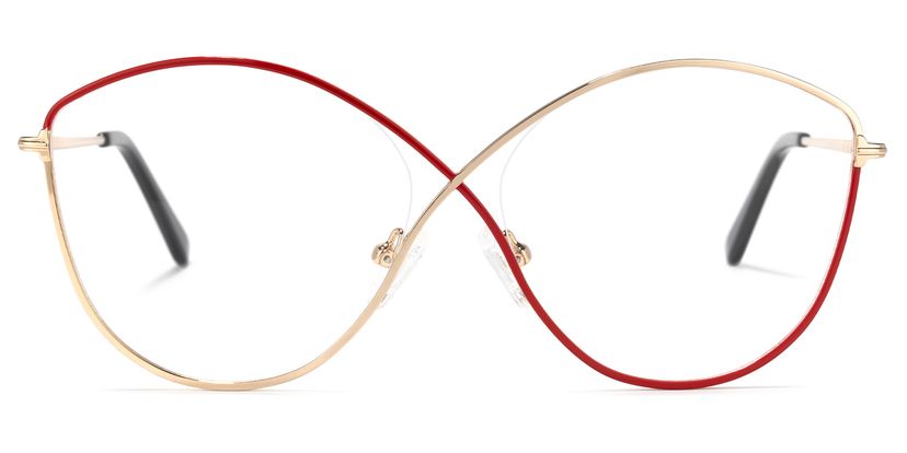 Garcia Geometric Red-Gold Glasses