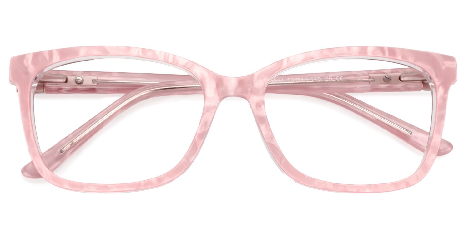 Rectangle Pink Glasses | Zeelool Glasses1