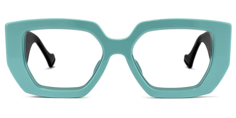 Reece Geometric Green Glasses