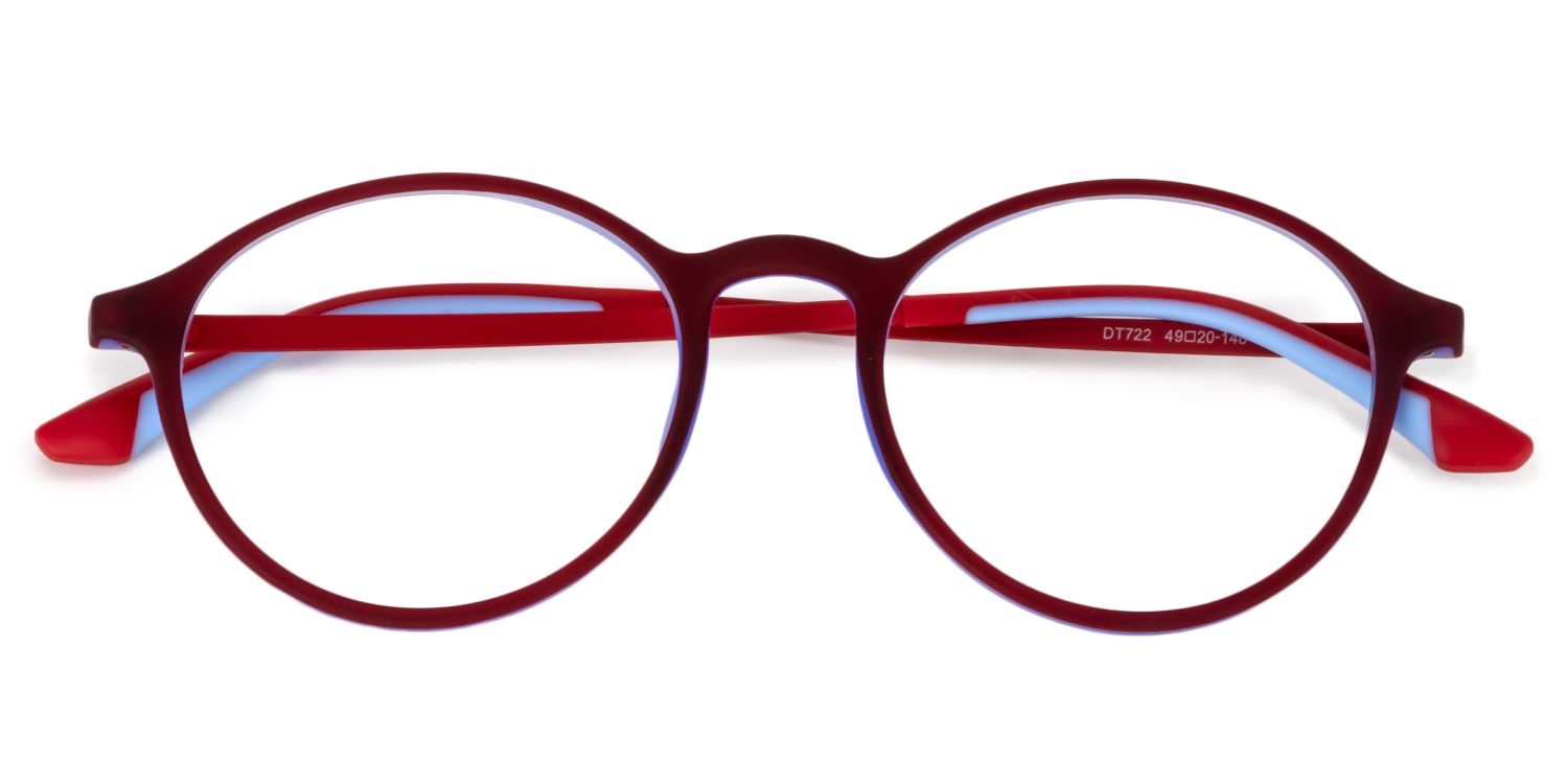 Round Dark Red Glasses | Zeelool Glasses1