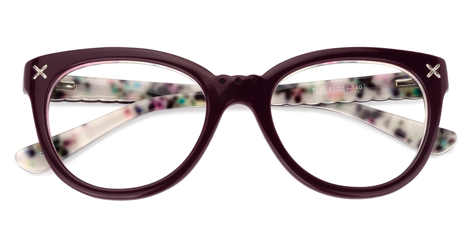 Cat Eye Dark Red Glasses | Zeelool Glasses1