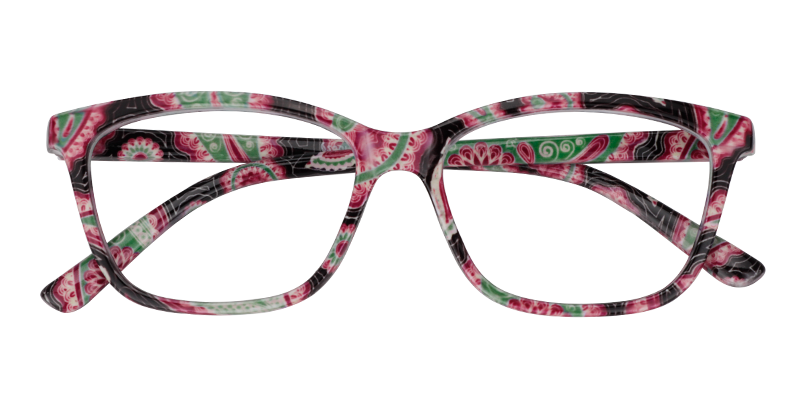 Rectangle Pink Floral Reading Glasses | Zeelool Reading Glasses1