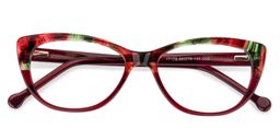 Claire Cat Eye Dark Red Glasses1
