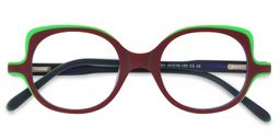 Chuck Round Dark-Red Glasses1