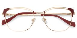 Cicero Square Dark-Red Glasses1