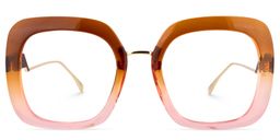 Clarissa Square Earthy Yellow Glasses0