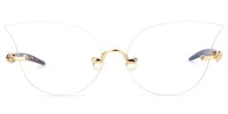 Clayborne Cat Eye Gold Glasses0