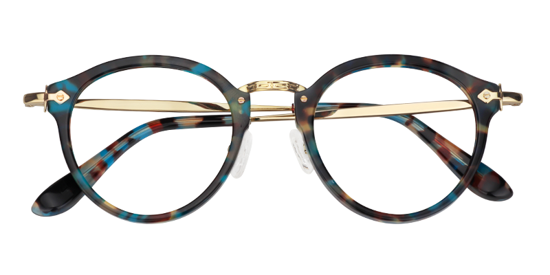 Round Blue-Tortoise Glasses | Zeelool Prescription Glasses1
