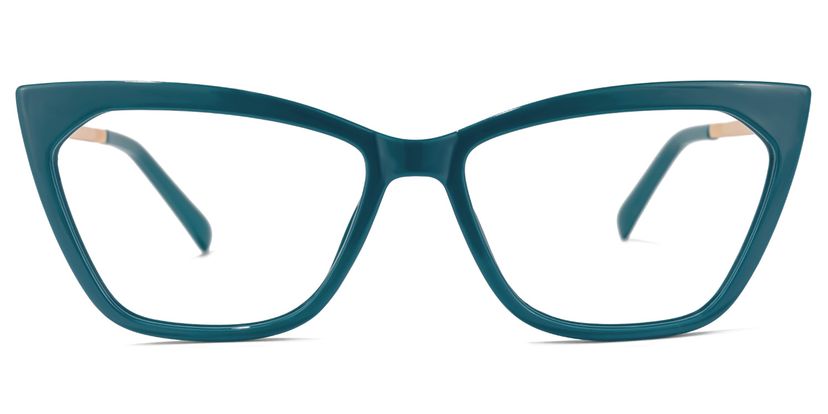 Denise Cateye Peacock-Blue Glasses