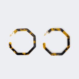 Vintage Octagon shaped Tortoise Earrings1