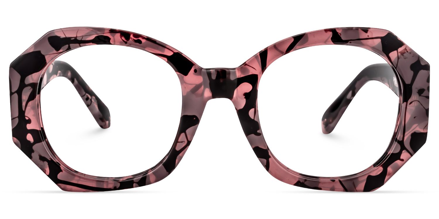 Geometric Pink-Floral Glasses | Zeelool Glasses0