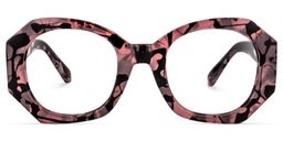 Desire Geometric Pink-Floral Glasses0